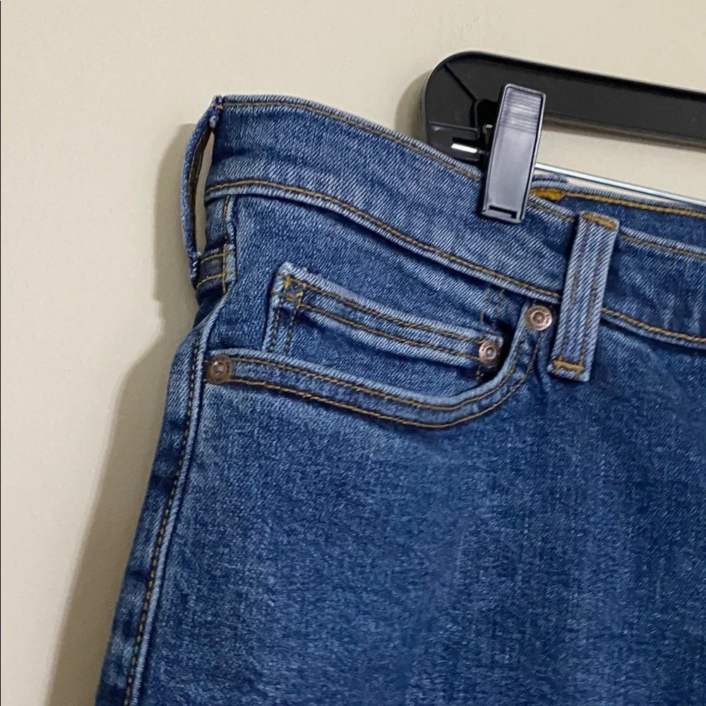 Lands' End Men Relaxed Dark Blue square Rigger Jeans lined 42 winter casual cozy